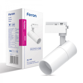 Світильник світлодіодний трековий Feron 30W AL140 2400Lm, 4000K, білий, IP40