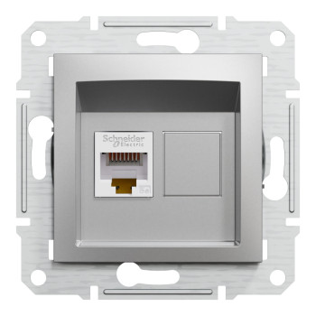 Розетка Schneider ASFORA 1-а комп. алюміній RJ45 САТ.5е UTP EPH4300161