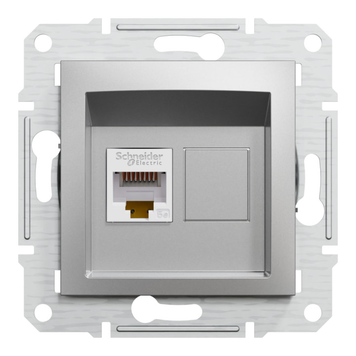 Розетка Schneider ASFORA 1-а комп. алюміній RJ45 САТ.5е UTP EPH4300161