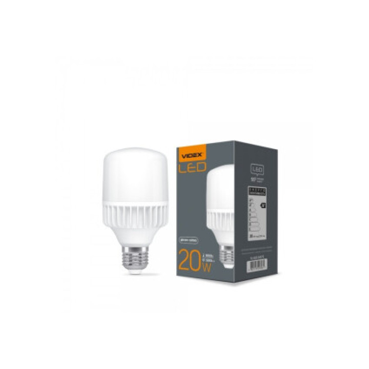 Лампа світлодіодна Videx A65, 20W, E27, 5000K, 1800Lm, 220V VL-A65-20275   (298061)