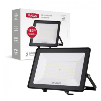 1-MFL-04-15050, Прожектор MAXUS FL-04, 150W, 5000K Black
