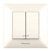 Вимикач 2-й кремовий з підсвіткою Panasonic Arkedia Slim