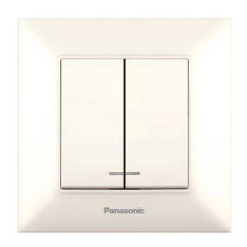 Вимикач 2-й кремовий з підсвіткою Panasonic Arkedia Slim