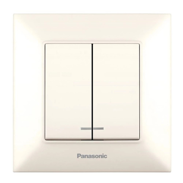 Вимикач 2-й кремовий з підсвіткою Panasonic Arkedia Slim