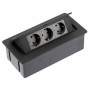 Подовжувач настільний GTV SOFT, 3х гн. schucko, чорний , AE-PBSC3GS-20NN