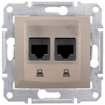 Розетка Schneider SEDNA 2-а комп. титан RJ45 САТ.5е UTP SDN4400168