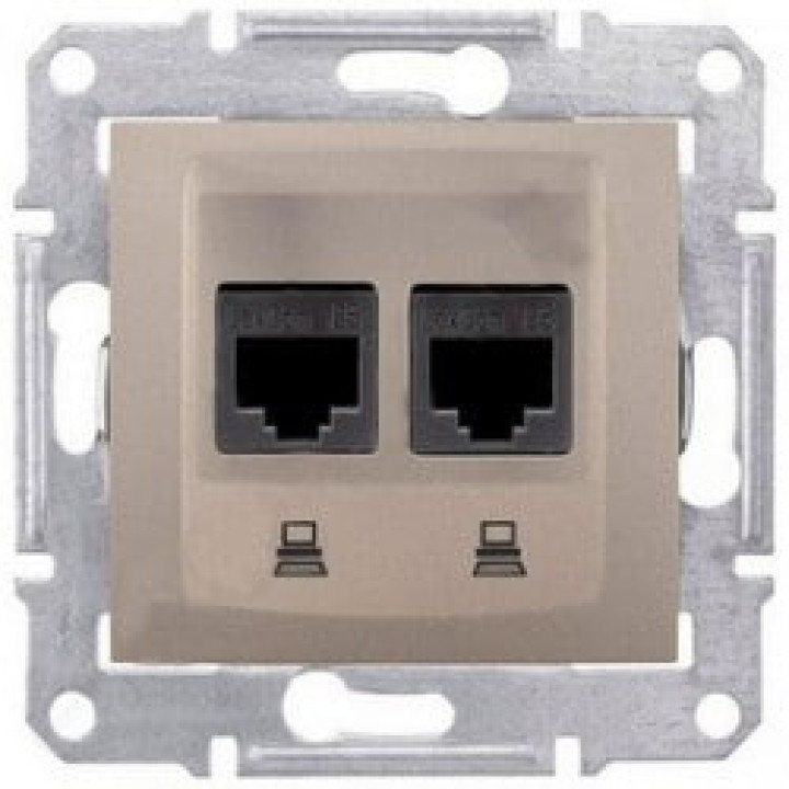 Розетка Schneider SEDNA 2-а комп. титан RJ45 САТ.5е UTP SDN4400168
