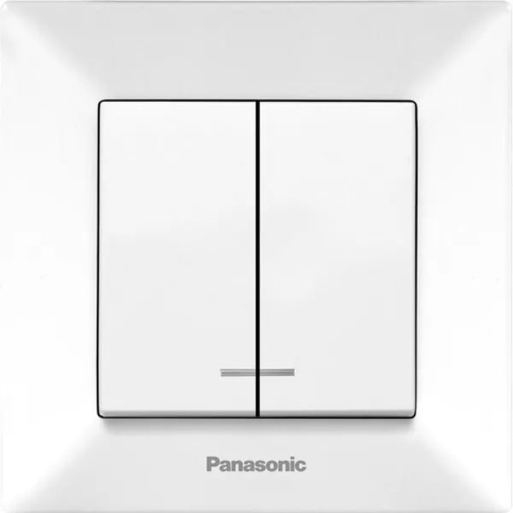 Вимикач 2-й з підсвіткою Panasonic Arkedia Slim білий
