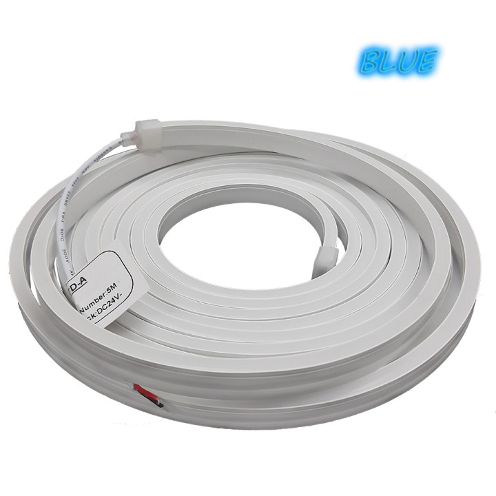Стрічка світлодіодна NEON RISHANG , 24V, синій,  IP65, 6-12mm (комплект 5m)