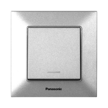 Вимикач 1-й срібний з підсвіткою Panasonic Arkedia Slim WNTC00022SL-UA
