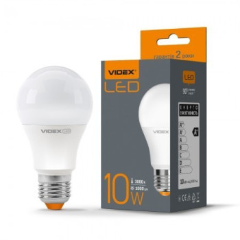 Лампа світлодіодна Videx A60 10W 3000K 220V E27 (293516)