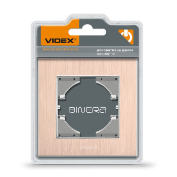 Рамка Videx BINERA МІДНИЙ алюміній 1-на горизонтальна VF-BNFRA1H-CP (296739)