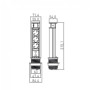 Подовжувач для офісу GTV (врізний) 60мм, 3х гн. з з/з schucko 2*USB 2,1A 5V(срібний)  AE-BPW3S60U-80