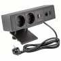 Подовжувач GTV BAR, 2 гнізда 1xUSB, 1xTYPE-C, 1xRJ45, 1xHDMI, кабель з вилкою 1,5м, чорний