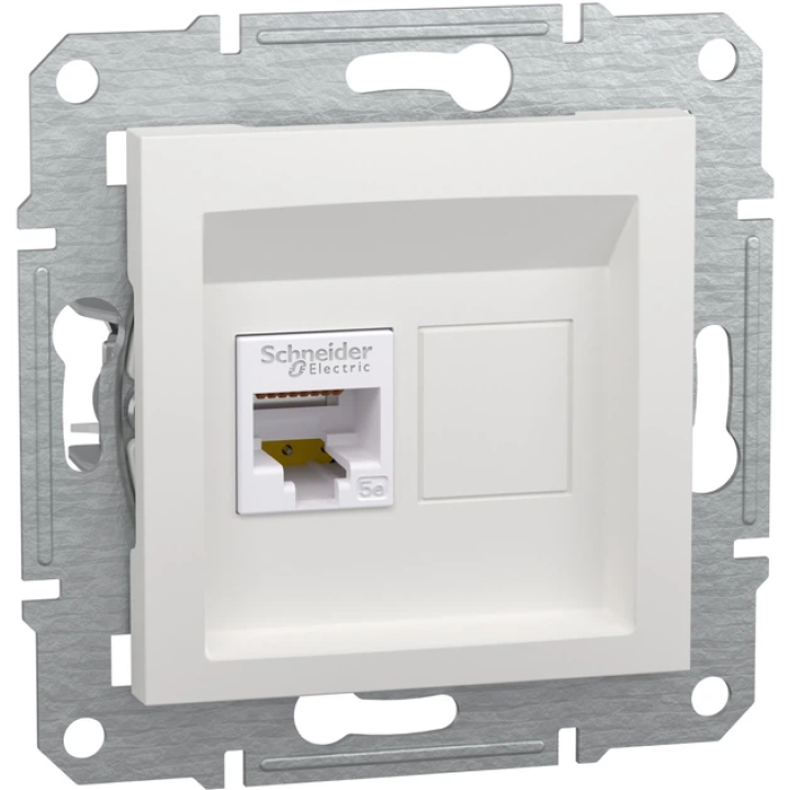 Розетка Schneider ASFORA (Без рамки) 1-а комп. біла RJ45 САТ.5е EPH4370121