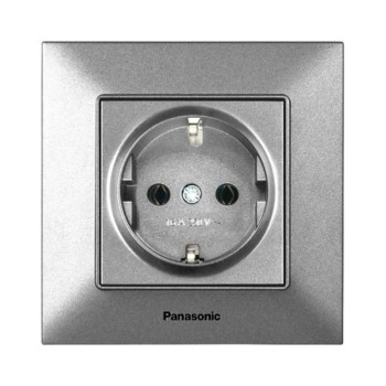 Розетка 1-а з/з  срібна Panasonic Arkedia Slim WNTC02022SL-UA