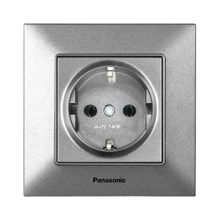 Розетка 1-а з/з  срібна Panasonic Arkedia Slim WNTC02022SL-UA