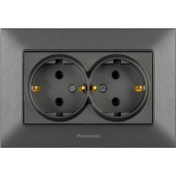 Розетка 2-а з/з димчаста Panasonic Arkedia Slim WNTC02052DG-UA