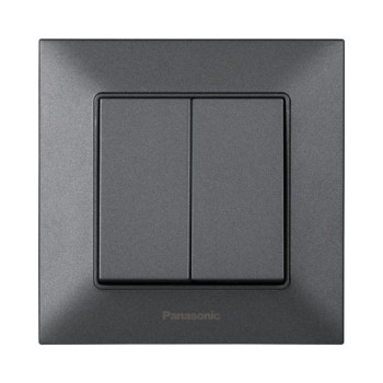 Вимикач 2-й димчастий Panasonic Arkedia Slim WNTC00092DG-UA