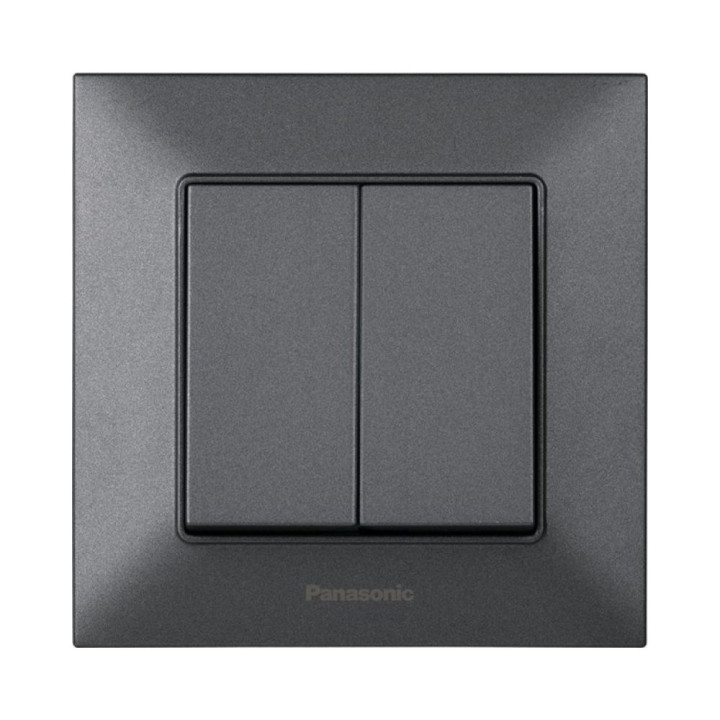 Вимикач 2-й димчастий Panasonic Arkedia Slim WNTC00092DG-UA