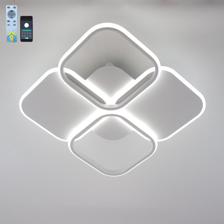 Люстра LED SMART NSV OSAKA 65W, IP20,000-6500K,Білий,10302. (керування з смартфона)
