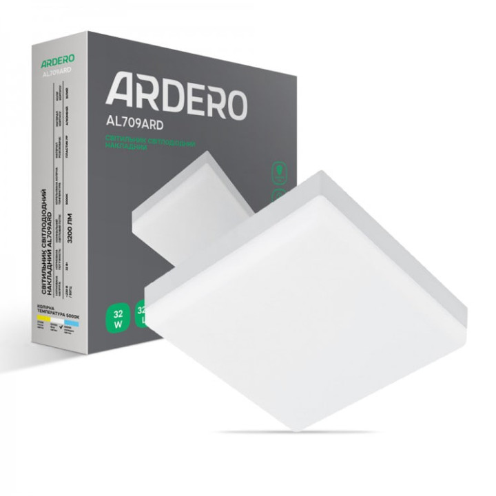 Накладний світильник Ardero AL709ARD 32W,білий, квадрат