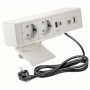 Подовжувач GTV BAR, 2 гнізда 1xUSB, 1xTYPE-C, 1xRJ45, 1xHDMI, кабель з вилкою 1,5м, білий