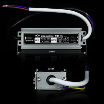 Блок живлення герметичний BIOM WBP-45 12V 45W 3,7A IP67 Prof  WBP-45-12