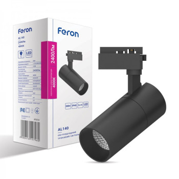Світильник світлодіодний трековий Feron 30W AL140 2400Lm, 4000K, чорний, IP40