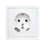 Фронтальна панель розетки ELEQUS 1-на з/з 2*USB Type A+C матовий білий EQ-SOAC-1