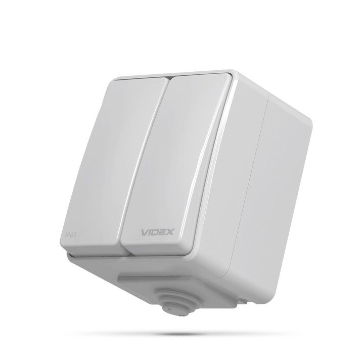 Вимикач зовнішній Videx Binera IP65 , 2кл. сірий (VF-BNW12-G) (10/100) 298221