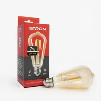 Лампа світлодіодна Etron 163-EFP Filament ST64 7W 3000K E27 ЗОЛОТО