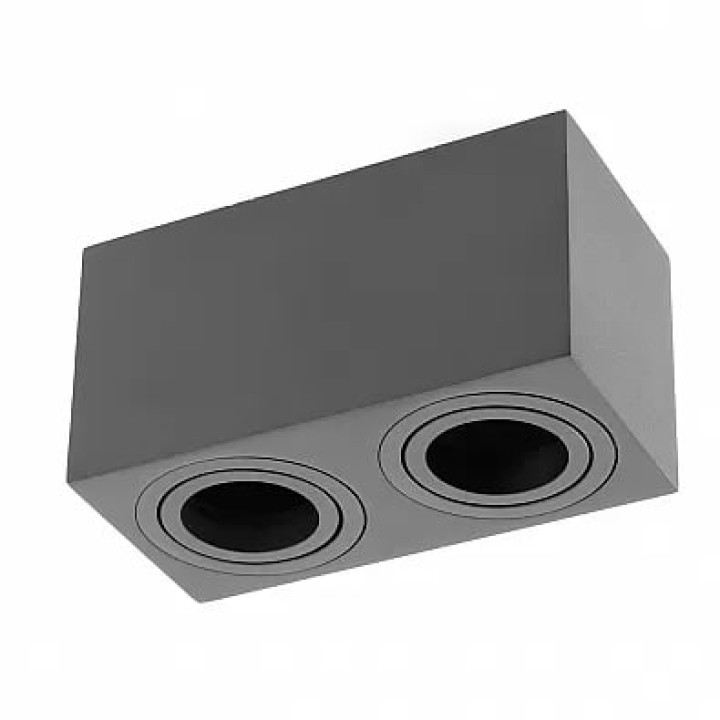 СВІТИЛЬНИК GTV AVEIRO DUO, АЛЮМІНІЙ, 160X80X85ММ, IP20, MAX.20W*2, КВАДРАТ, ЧОРНИЙ