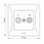 Розетка Videx Binera, чорний графіт, TV+SAT, кінцева (VF-BNSK2TVSATE-BG)
