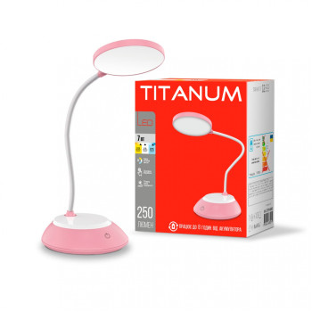 Лампа акумуляторна настольна TITANUM 7W 3000-6500K Рожева  TLTF-022P  (482226)