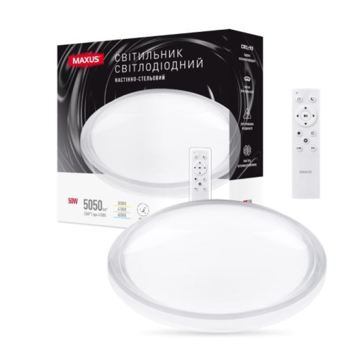 Світильник накладний Maxus  50W круг 3CCT 1-MFCL-50R-Aura