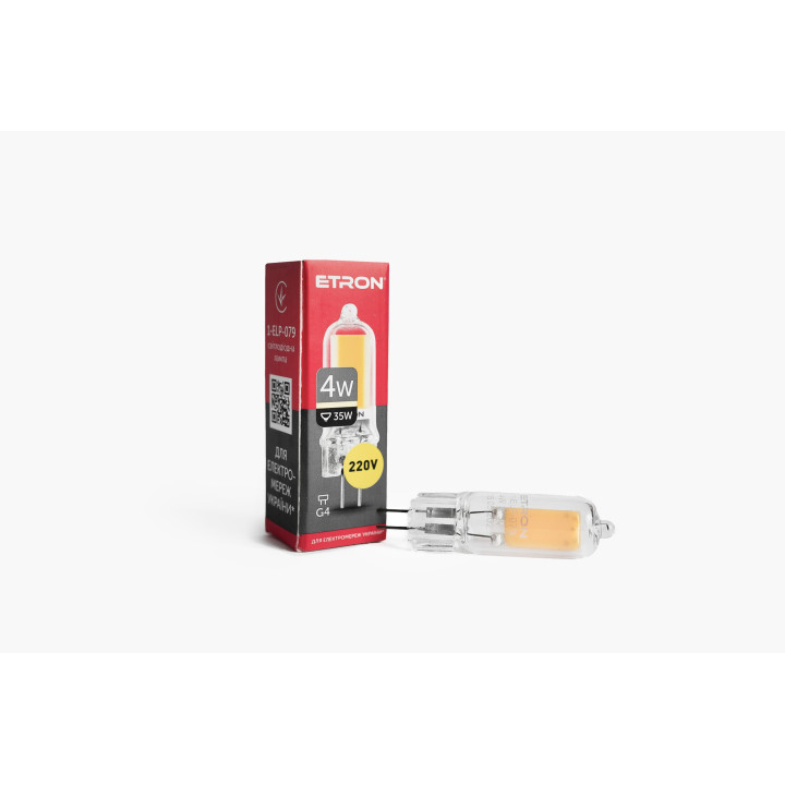 Лампа світлодіодна Etron 1-ELP-079 G4 GLASS 4W 3000K 220V