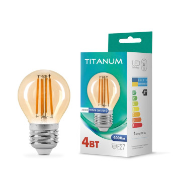 Лампа світлодіодна TITANUM  Filament G45 4W E27 2200K 220V бронза (298641)