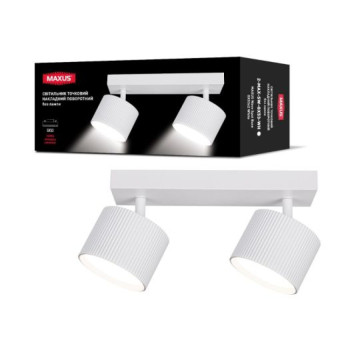 Світильник LED накладний MAXUS поворотний GX53x2 Wave Spot Base БІЛИЙ 2-MAX-SW-GX53-WH