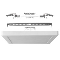 Світильник LED накладний/вбудований VIDEX DL6S 18W 3000K-4000K-6500K білий (487948)