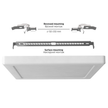 Світильник LED накладний/вбудований VIDEX DL6S 18W 3000K-4000K-6500K білий (487948)