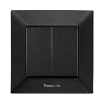 Вимикач 2-й швидкий монтаж Panasonic Arkedia Slim чорний WNTC01092BL-UA