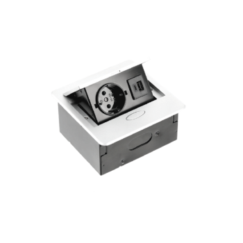 Подовжувач вбудований GTV, 1 розетка. schuko, USB A+C 1,5 м, білий