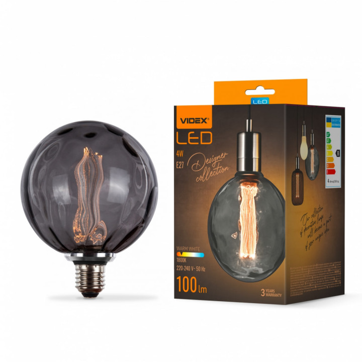 Лампа LED Videx  Filament 4W E27 1800K Smoke VL-DI-G125FC1980S (484411)