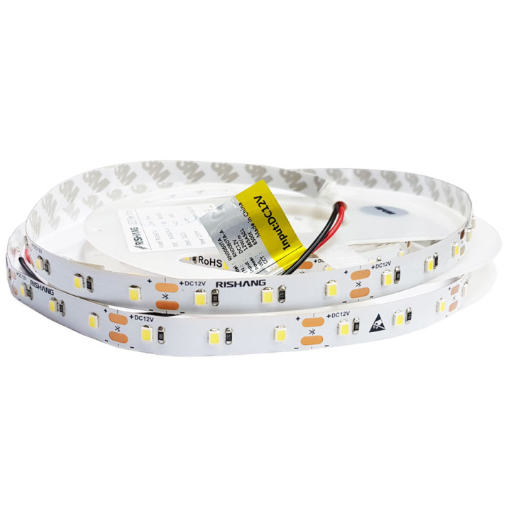 Стрічка LED RISHANG SMD 2835, 60d/m, 12W/m, 6500K , 956lm/m, IP33 біла холодна