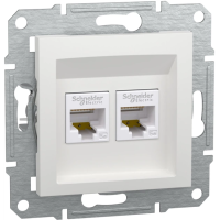 Розетка Schneider ASFORA (Без рамки) 2-а комп. біла RJ45 САТ.5е UTP EPH4470121