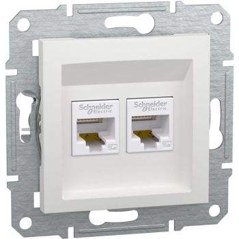 Розетка Schneider ASFORA (Без рамки) 2-а комп. біла RJ45 САТ.5е UTP EPH4470121