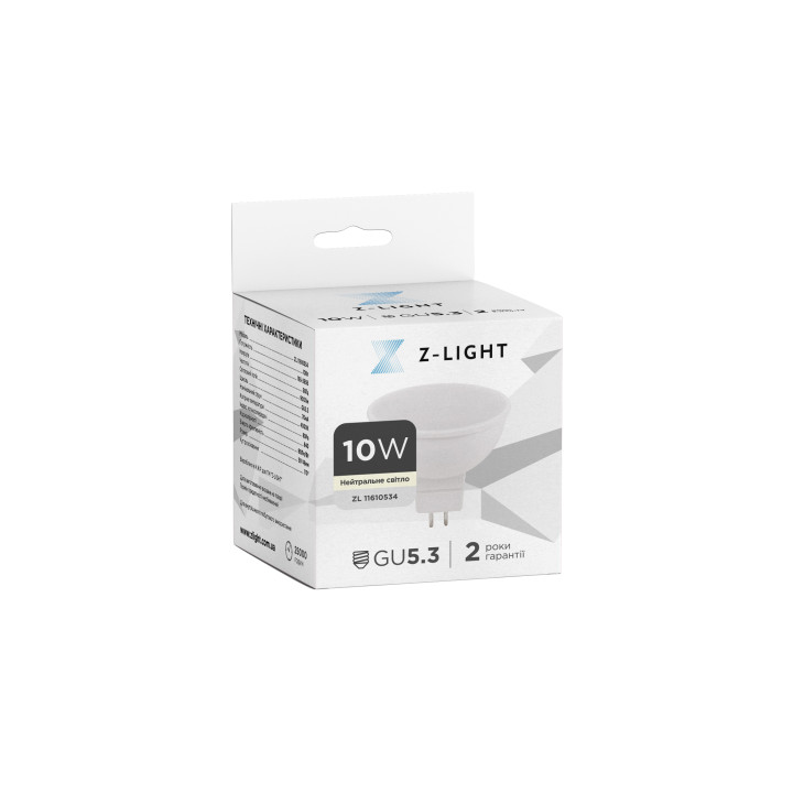 Лампа світлодіодна THE LIGHT MR16 ( GU5.3 )10W 4000K 220V ZL1031