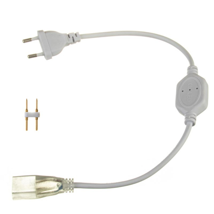 #53/1, Адаптер живлення для LED NEON, 8*16mm.+ конектор 2pin, 220V, 1018102