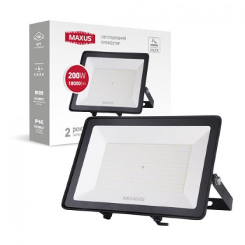 1-MFL-04-20050, Прожектор MAXUS FL-04, 200W, 5000K Black